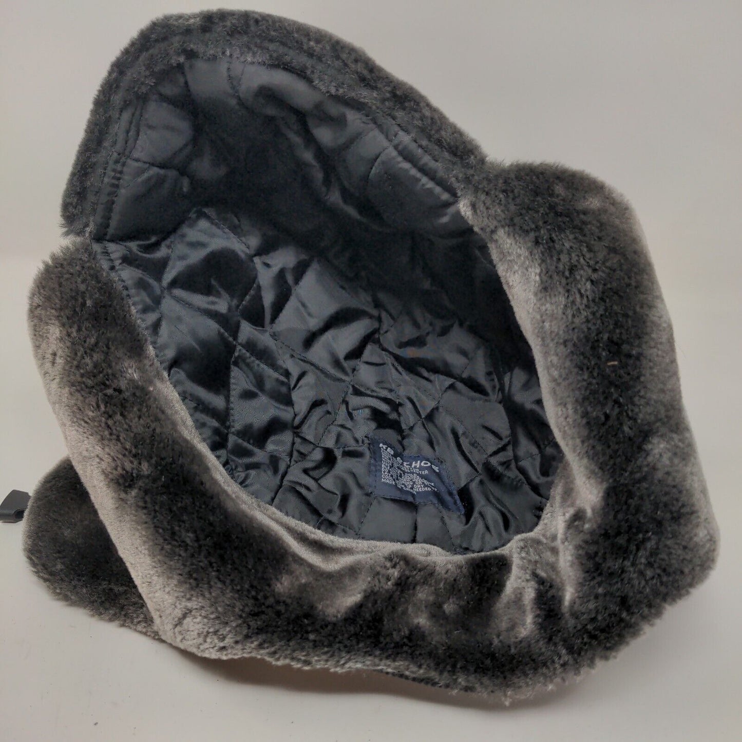 KBEthos Men's Trapper Hat Black One Size Ear Flaps Vegan Fur Trim