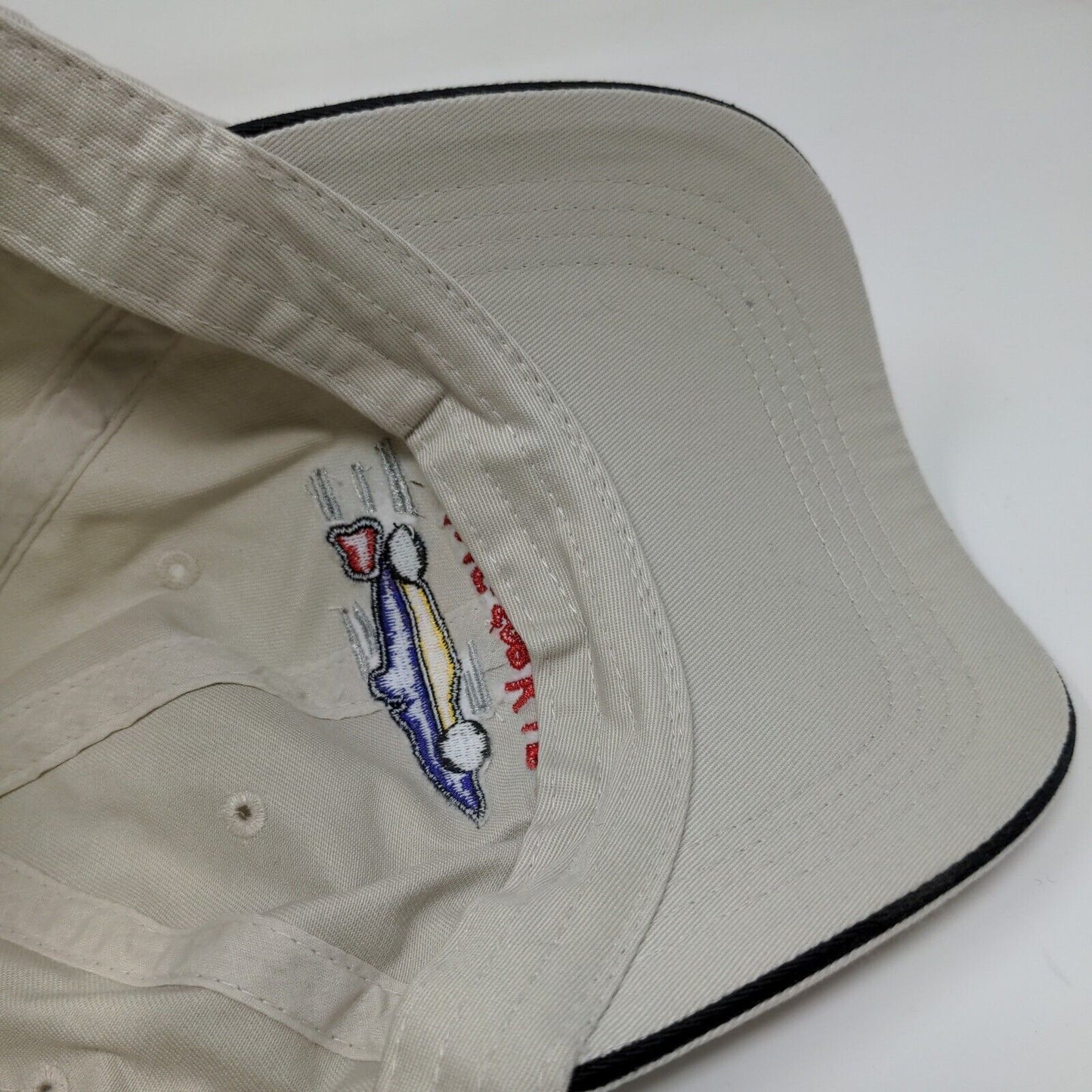 Racing for Kids Mens Strapback Hat Beige Adjustable Embroidered Car Logo