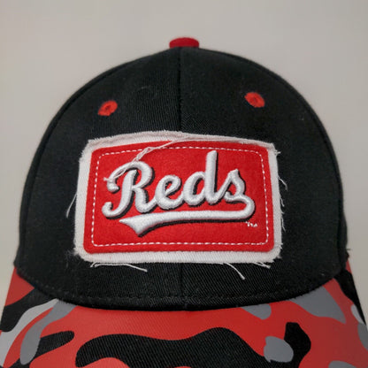 Melonwear Men's Snapback Hat Black Red Camo Adjustable Cincinnati Reds Logo