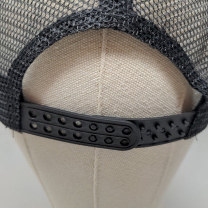 Unbranded Men's Snapback Mesh Back Hat Black Adjustable Skull Bear Graphic Logo