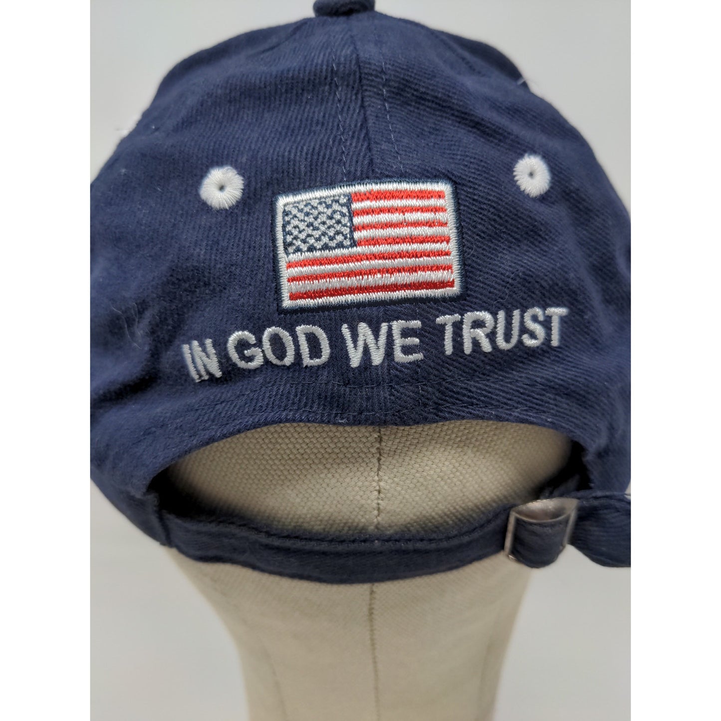 Crossroads God Bless America In God We Trust Patriotic Slideback Hat OSFA Blue