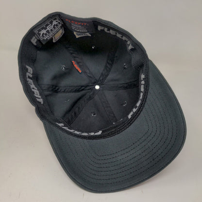 Yupoong FlexFit Men's Fitted Hat Black Size L-XL Embroidered Bell Logo