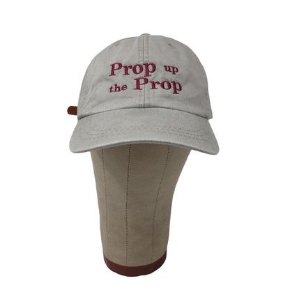 Prop Up the Prop Slideback Hat Gray Embroidered Spell Out Adjustable