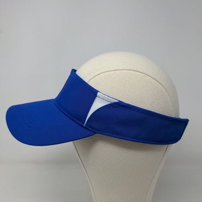 Sport-Tek Men's Strapback Sun Visor Hat Blue Embroidered WB Logo Nylon Cotton