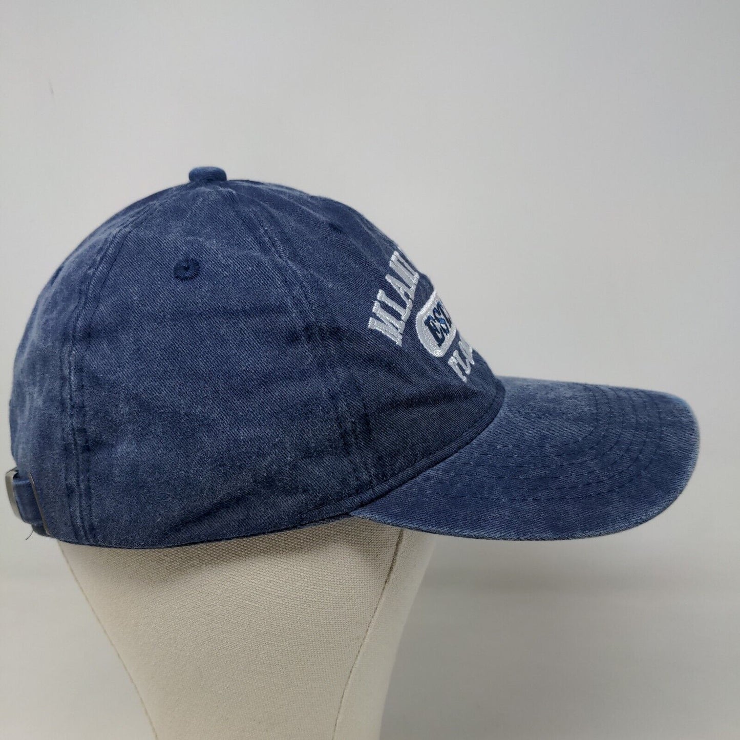 ESY Men's Slideback Hat Blue OSFA Embroidered Miami Beach Florida 100% Cotton