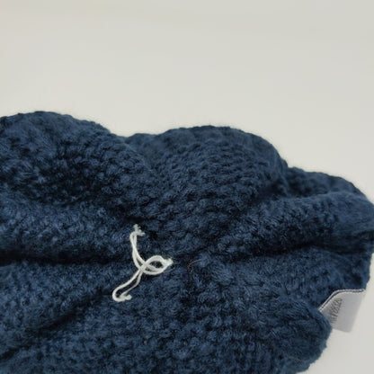 C.C. Women's Cable Knit Beanie Hat Blue Pom Pom Soft Warm 100% Acrylic