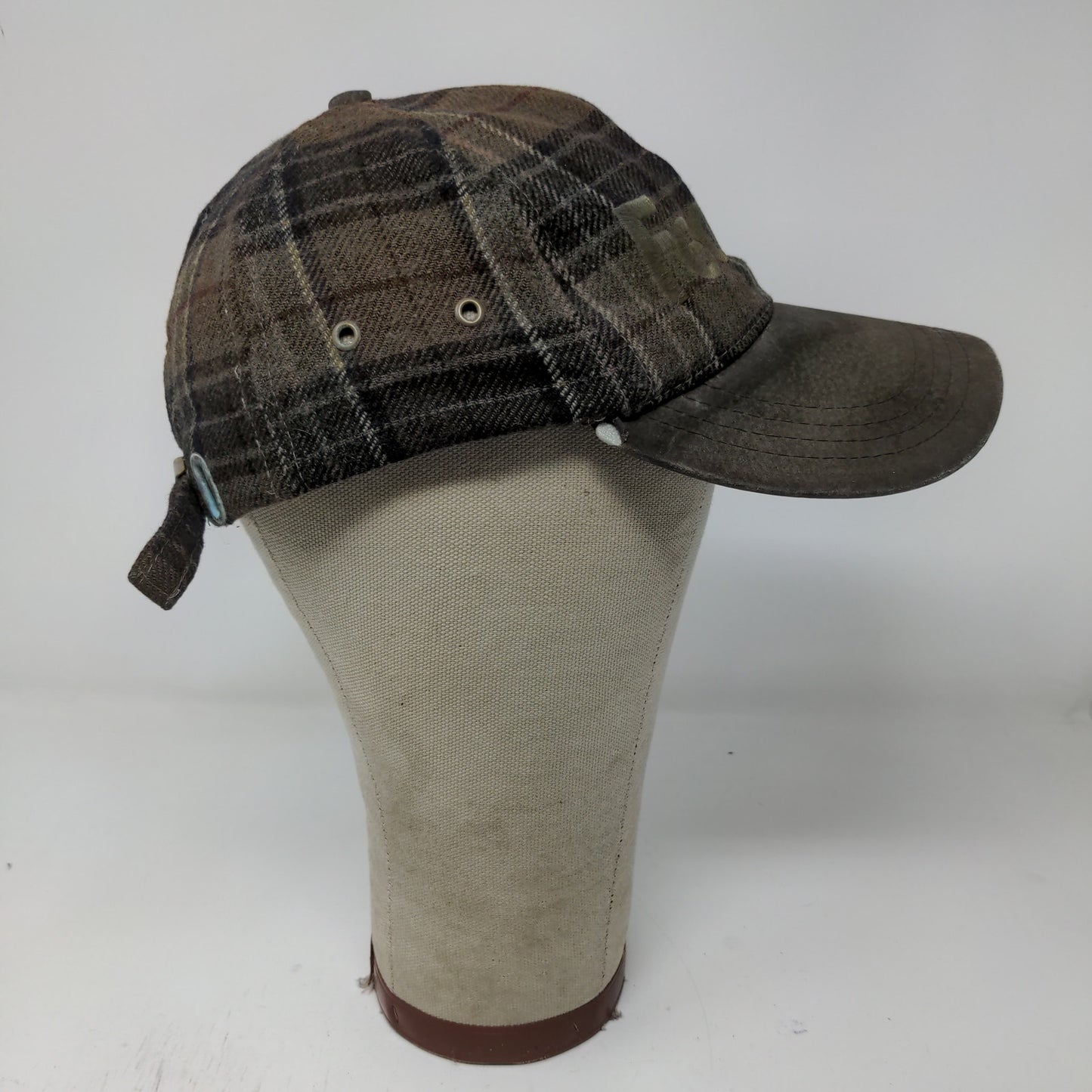 FedEx Mens Slideback Hat Brown Plaid OSFA One Size Embroidered Logo