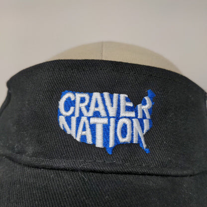 White Castle Craver Nation Strapback Sun Visor Hat Black Adjustable Embroidered