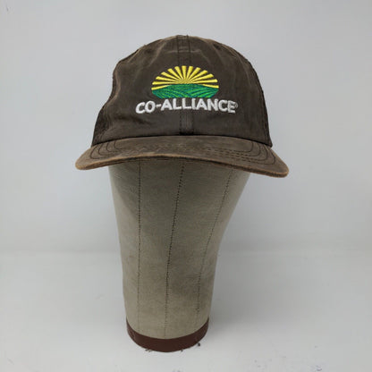 Co-Alliance Mens Hat Meshback Strapback Brown OSFA Embroidered Logo Farmer