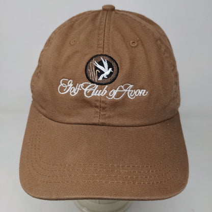 Ahead Extreme Men's Strapback Hat Tan Adjustable Golf Club of Avon Logo