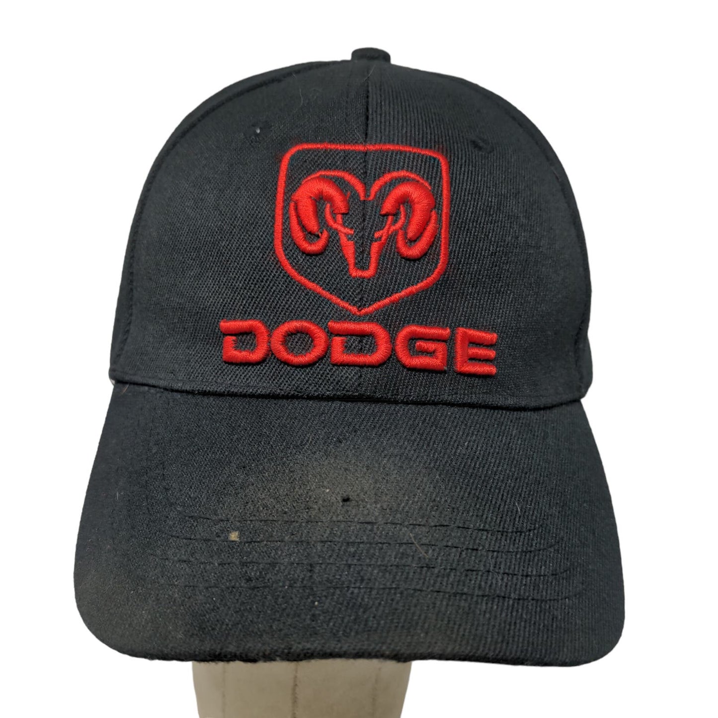 Dodge Ram Men's Strapback Hat Black Red OSFA Embroidered Logo 100% Cotton