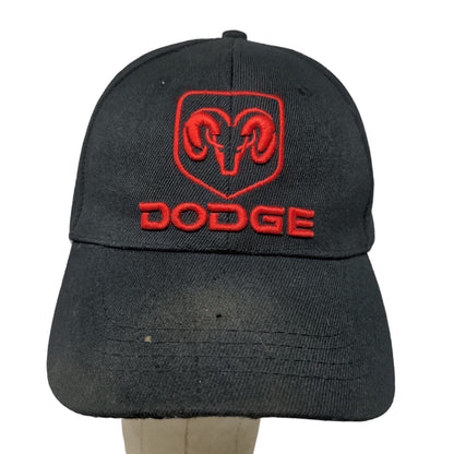 Dodge Ram Men's Strapback Hat Black Red OSFA Embroidered Logo 100% Cotton
