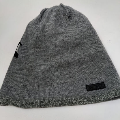 Kenneth Cole Reaction Men's Beanie Hat Gray One Size Patch Logo