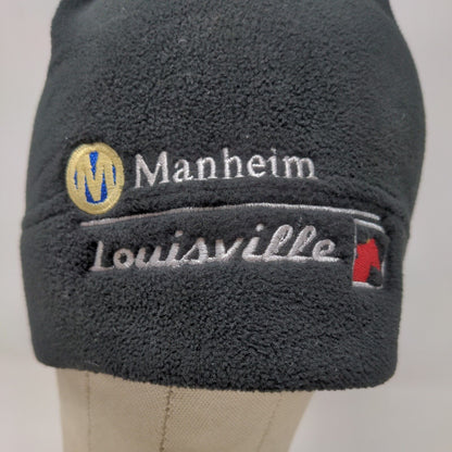 Manheim Louisville Men's Knit Beanie Hat Black Fleece Embroidered Logo
