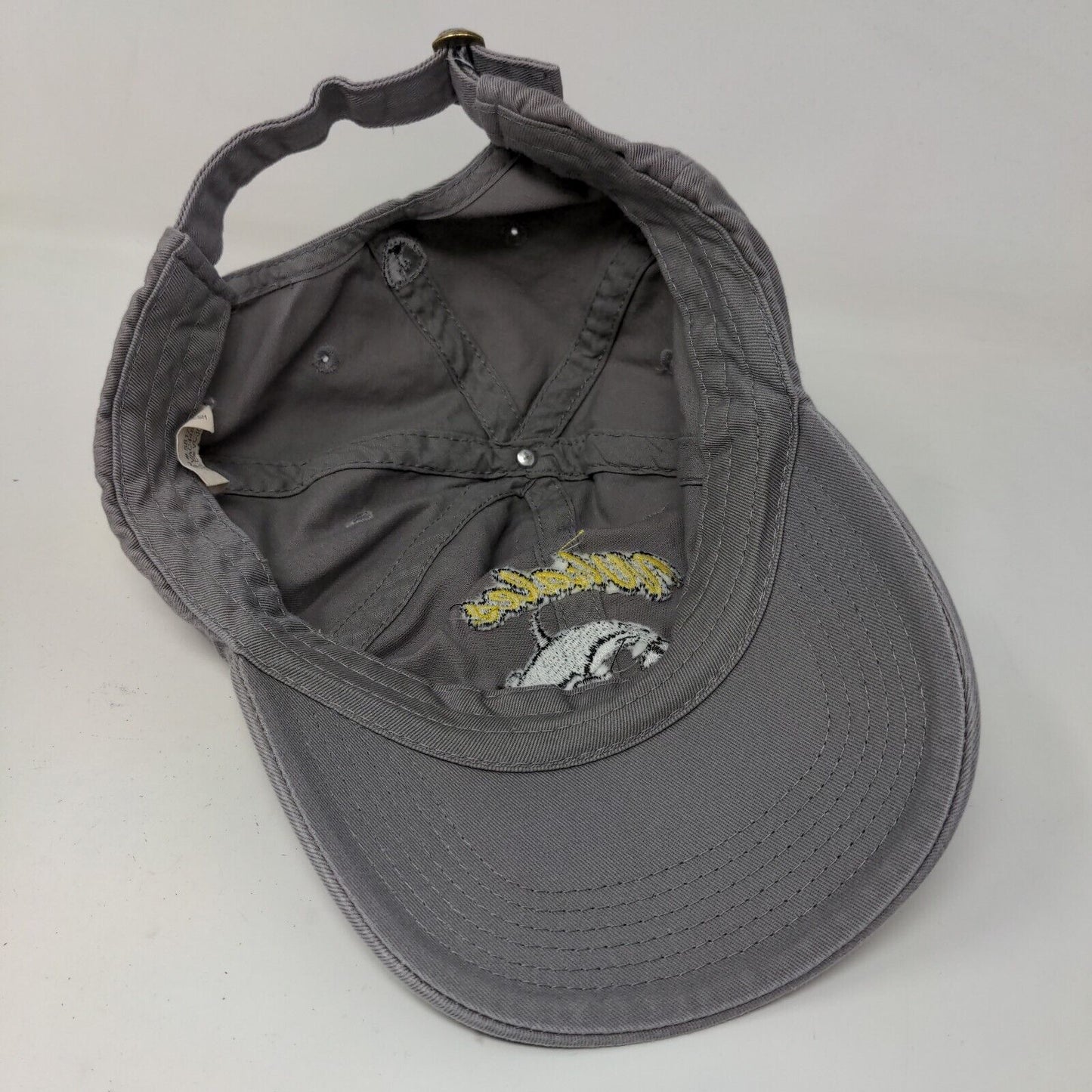 Unbranded Men's Slideback Hat Gray Adjustable Embroidered Whales Logo Cotton