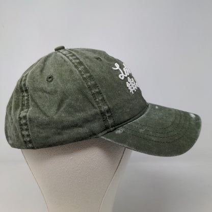 Unbranded Men's Slideback Hat Green Size OSFM Embroidered Logo Let's Get Lost!