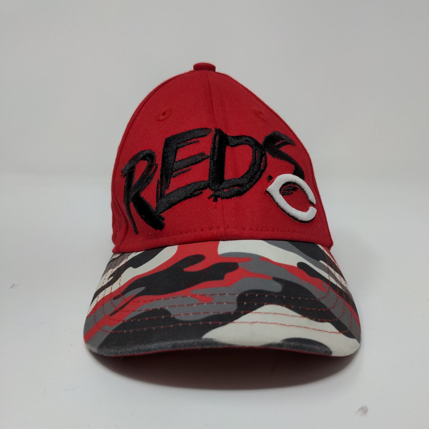 New Era Boys Cincinnati Reds Camo Red Snapback Hat Size Child Embroidered Logo