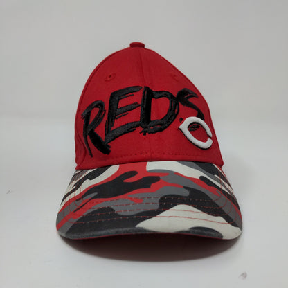 New Era Boys Cincinnati Reds Camo Red Snapback Hat Size Child Embroidered Logo
