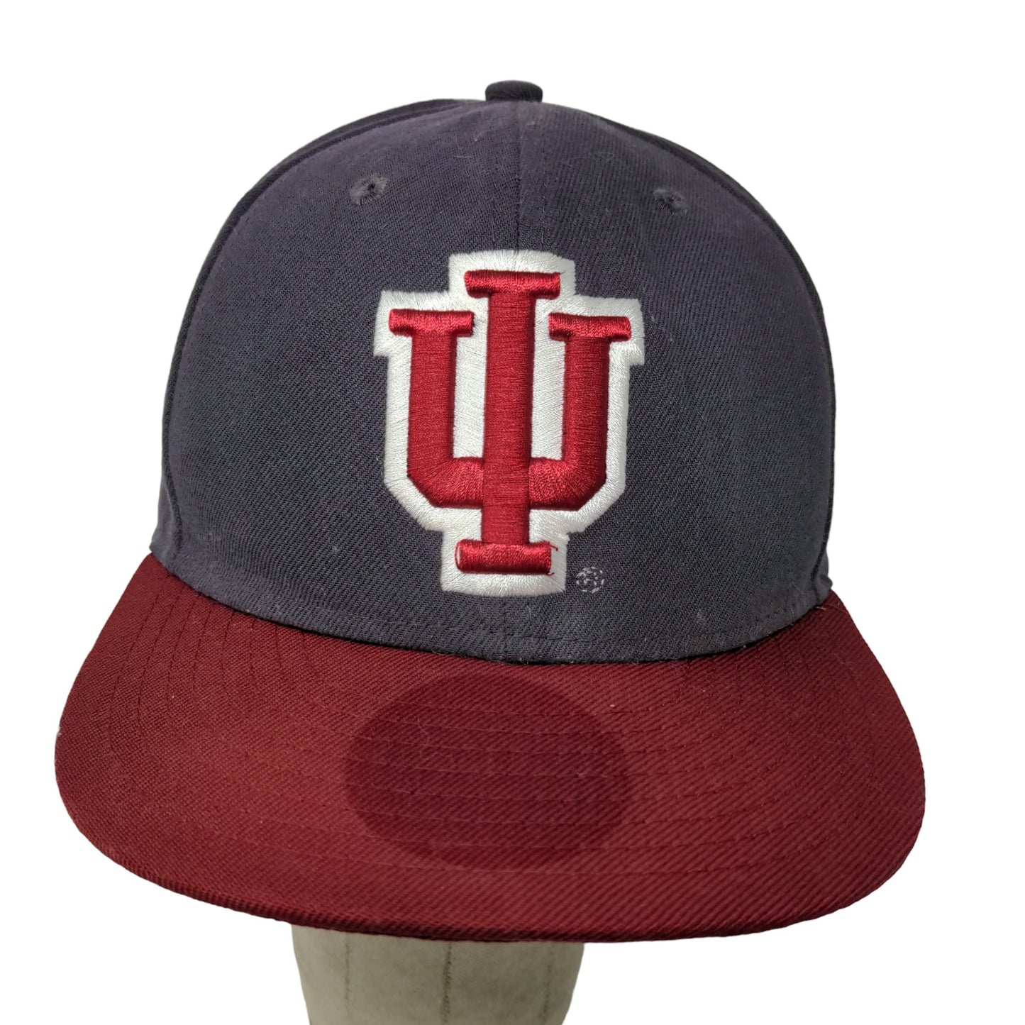 New Era Mens IU Hoosiers Indiana University Fitted Hat Blue Red Size 7 3/8