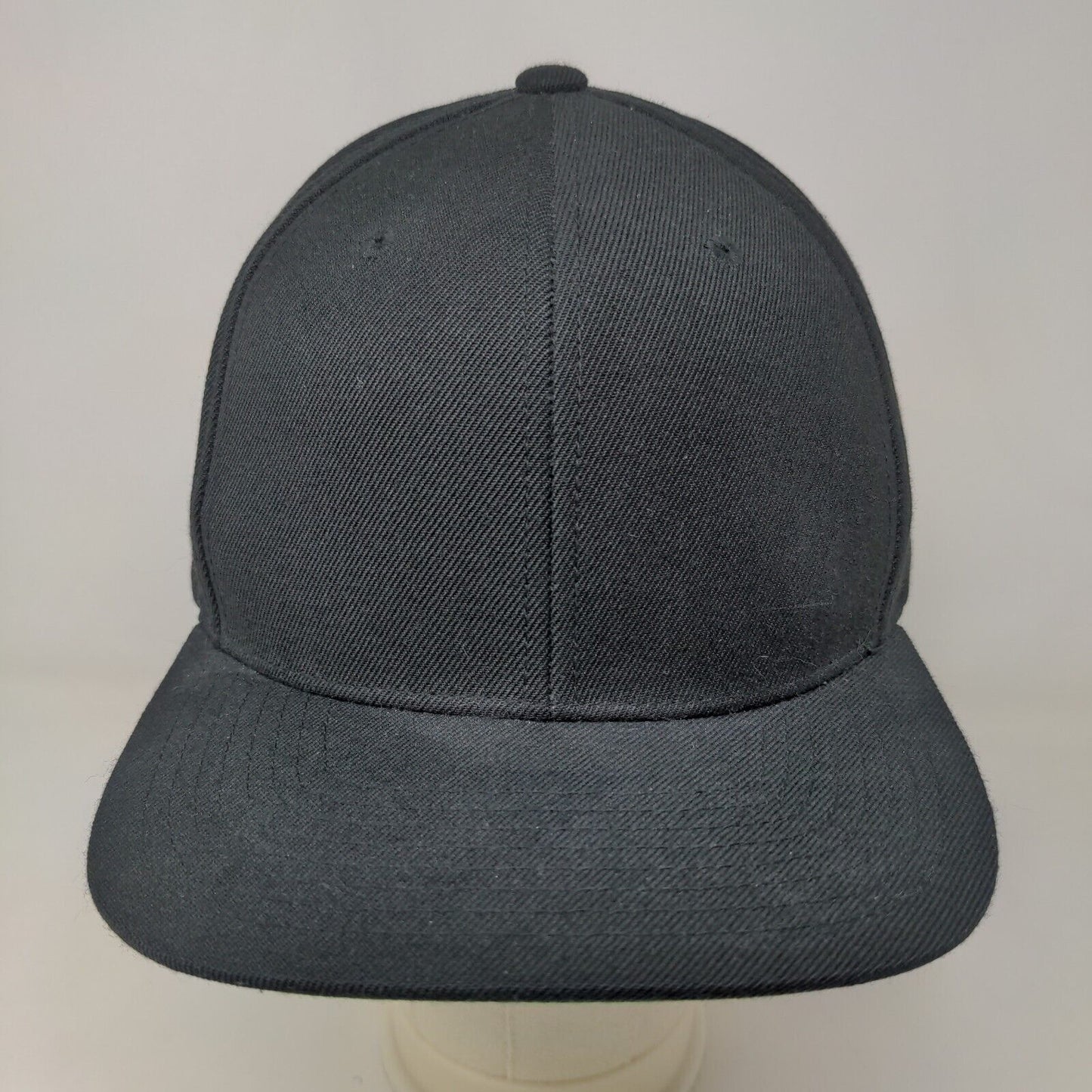 Yupoong Men's Snapback Hat Black Adjustable Blank Acrylic Wool Blend