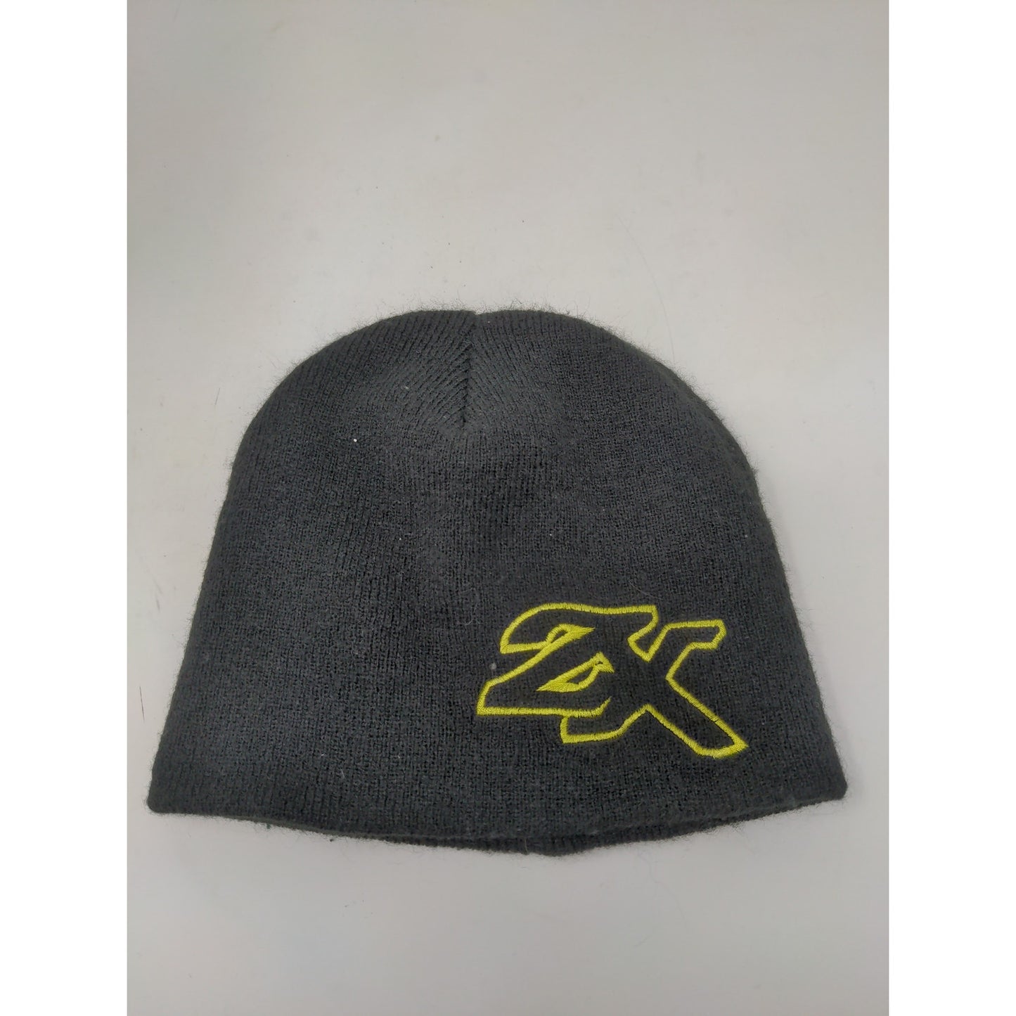 ZX Zeroxposur Beanie Hat Skull Cap Black Embroidered Yellow Logo
