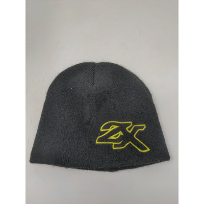 ZX Zeroxposur Beanie Hat Skull Cap Black Embroidered Yellow Logo