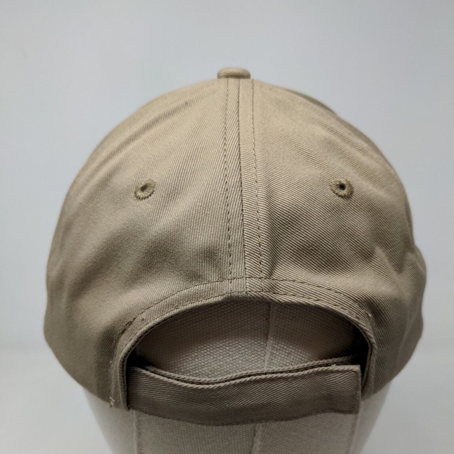 Lands' End Men's Strapback Hat Tan Size OS Embroidered Logo Hopscotch Air