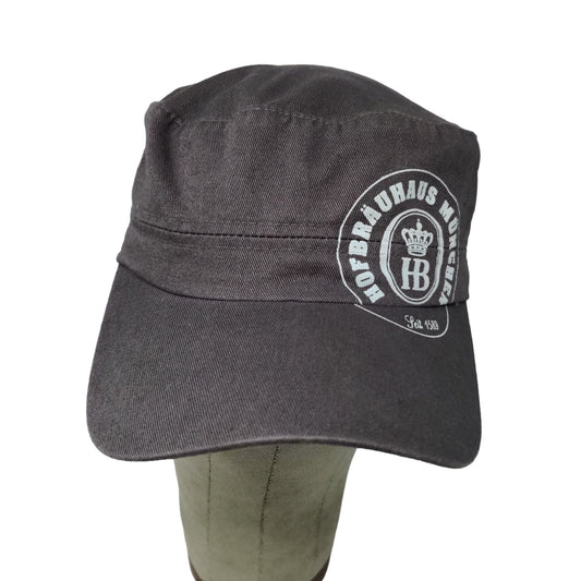 Hofbrauhaus Munchen Men's Slideback Hat Gray Graphic Logo Cotton Beer