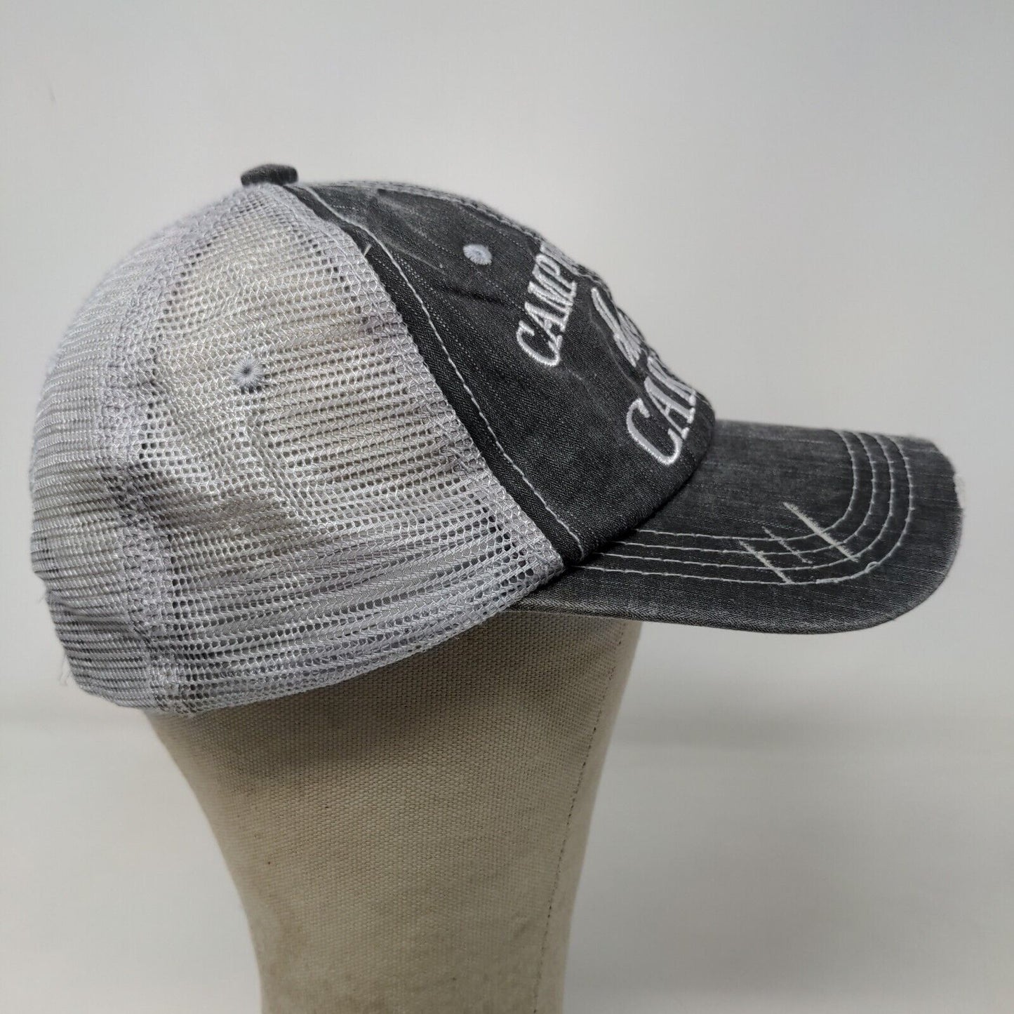 Katydid Women's Strapback Mesh Back Hat Gray Camping Hair Embroidered Logo