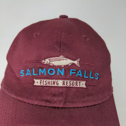 Port & Company Men's Strapback Hat Red Salmon Falls Resort Fishing Hat