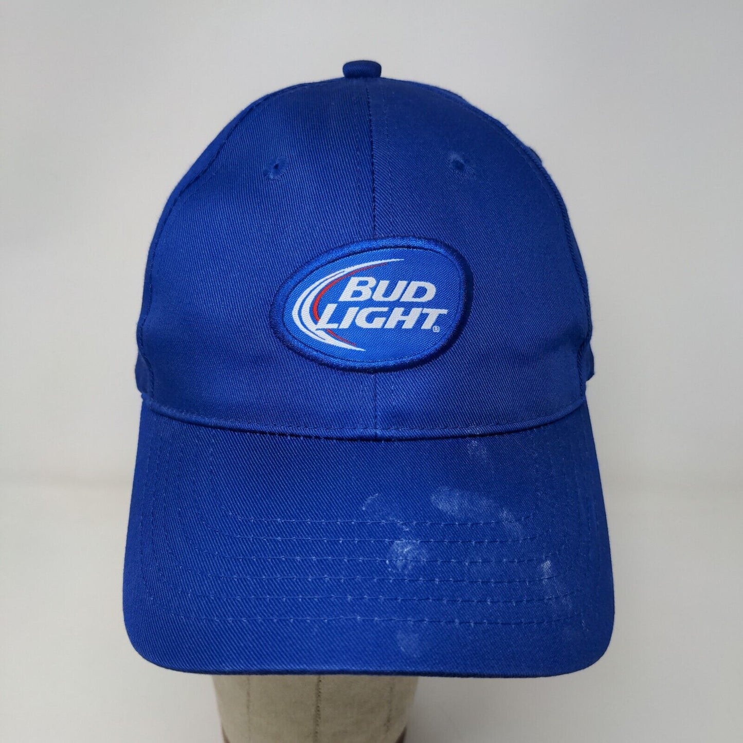 Bud Light Mens Strapback Hat Blue Adjustable Embroidered Logo 100% Cotton