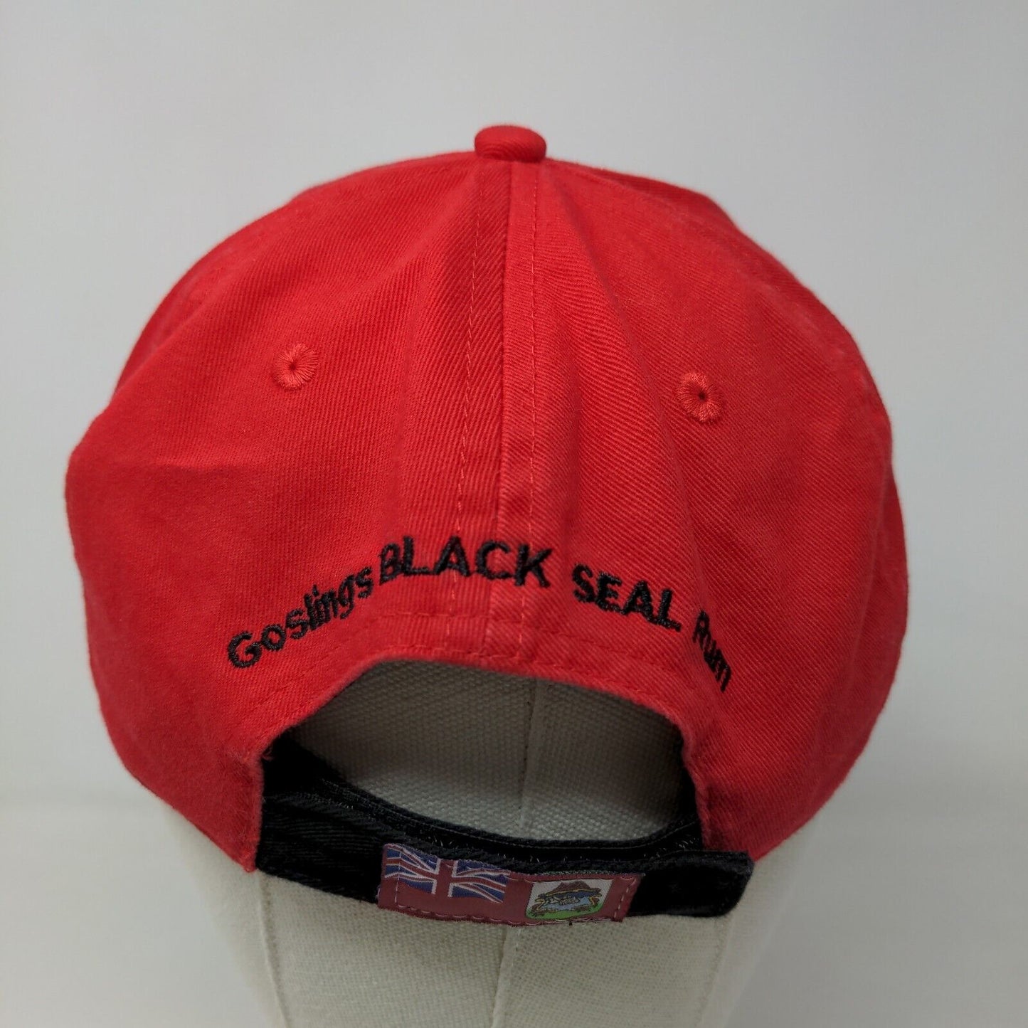 Black Seal Bermuda Men's Strapback Hat Red BYC Regatta 2019 Goslings Rum Cap