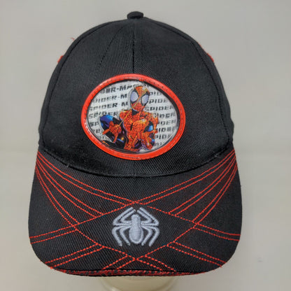 Marvel Kids Spider Man Boy's Strapback Hat Black Size 8-14 Embroidered