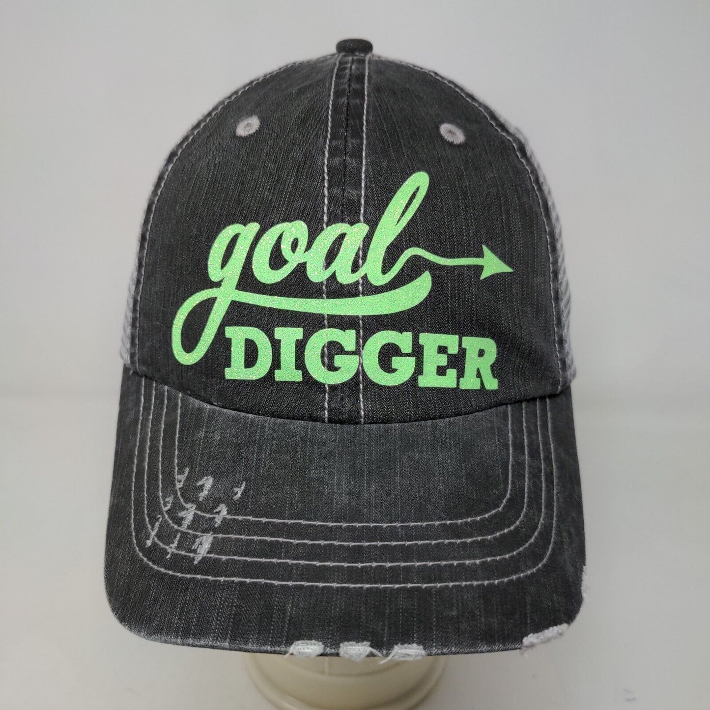 Unbranded Men's Strapback Mesh Back Hat Gray OSFA Graphic Goal Digger Logo