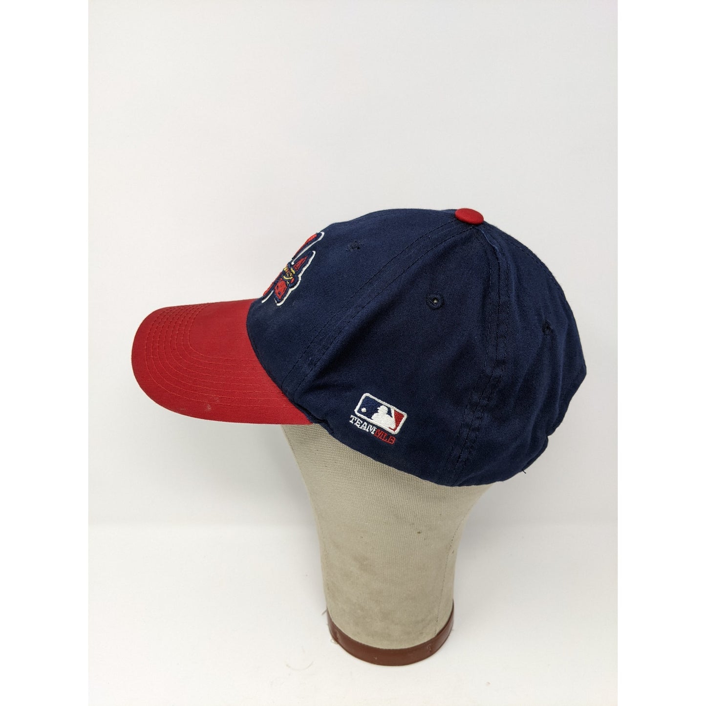 Atlanta Braves Team MLB Baseball Hat Strapback Cap OSFM Blue & Red Embroidered