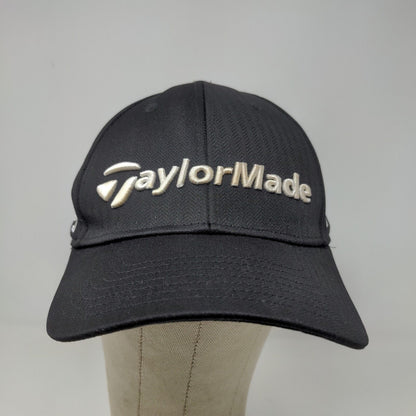 TaylorMade Men's Strapback Hat Black OSFA Embroidered Logo Spell Out