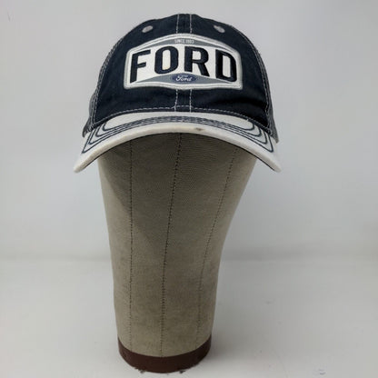 Ford Mens Meshback Snap Back Hat Blue White Embroidered Logo