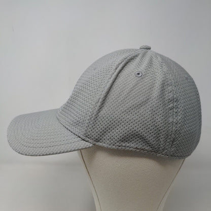 Adidas Men's Fitted Hat Gray Size L/XL Embroidered Logo 100% Polyester