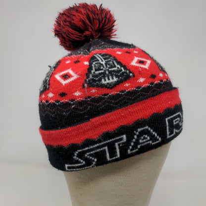 Star Wars Men's Knit Beanie Hat Cap Black Red One Size Acrylic