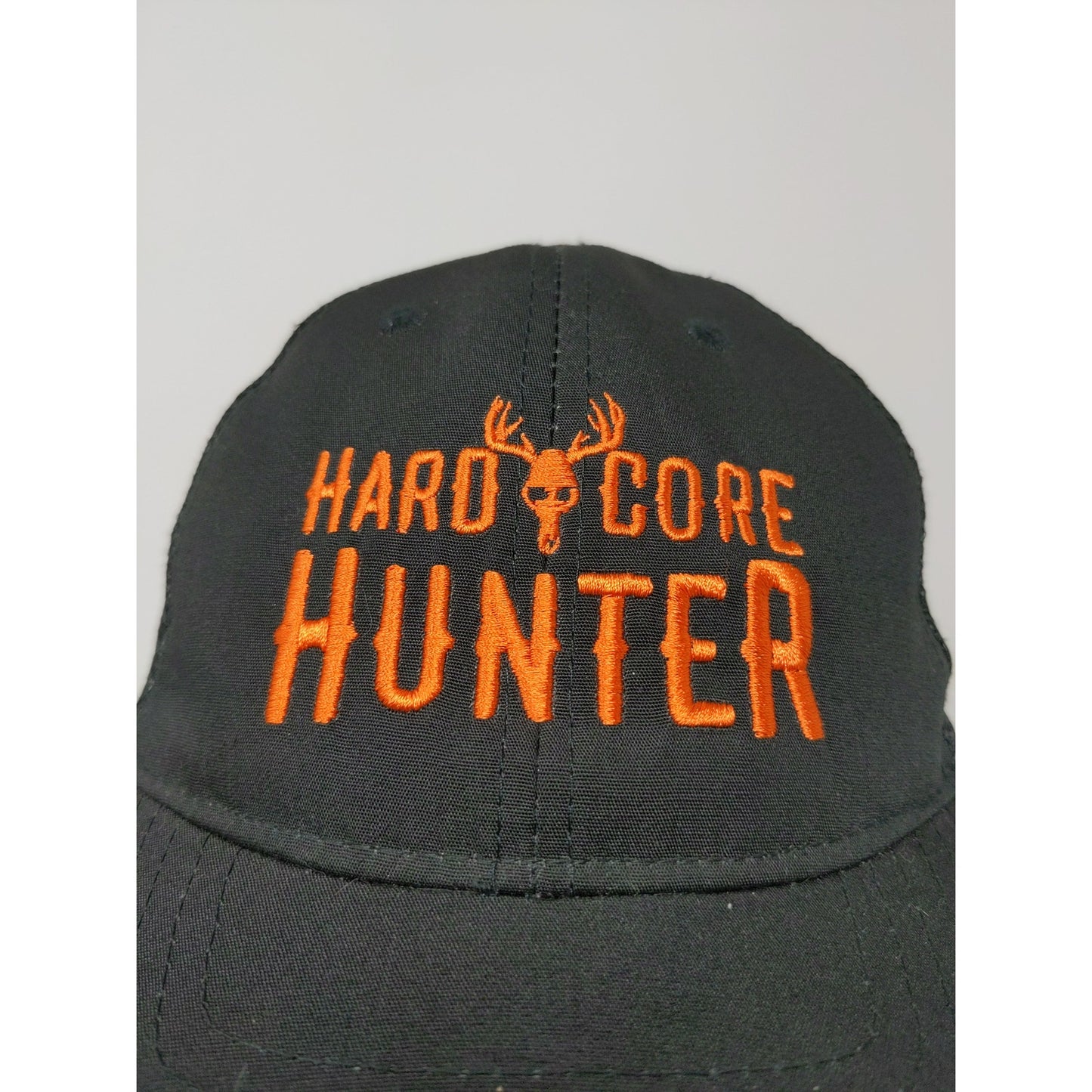 Hard Core Hunter Snapback Mesh Back Hat Embroidered Logo OSFM Black