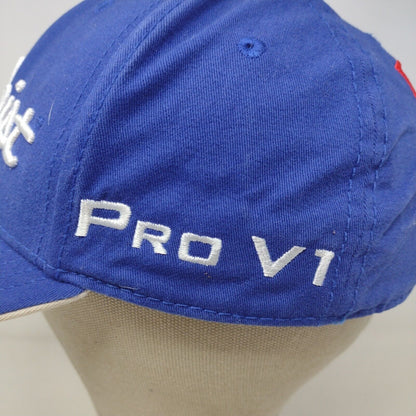 Titleist Golf Mens Pro V1 Slideback Hat Blue Adjustable Embroidered Logos