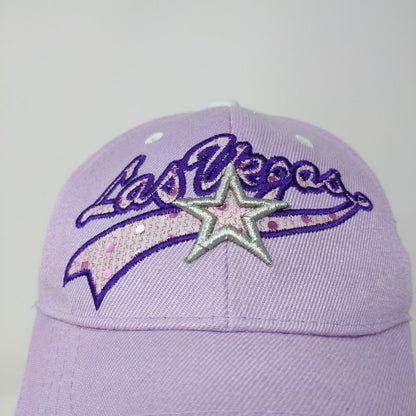 Purple LAS VEGAS baseball cap hat with Silver Star Embroidered Adjustable