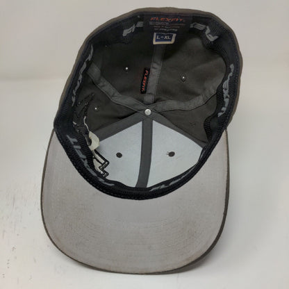 Yupoong Men's FlexFit JDK Fitted Hat Gray Size L/XL Embroidered Logo