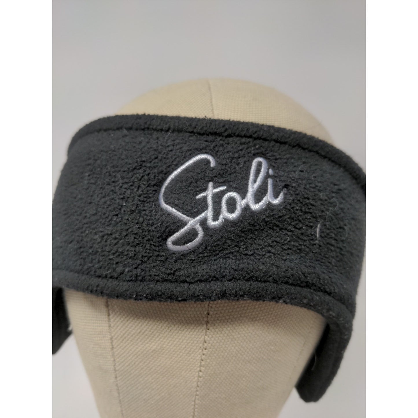 Stoli Vodka Ear Muffs Ear Warmers Black Embroidered Spell Out