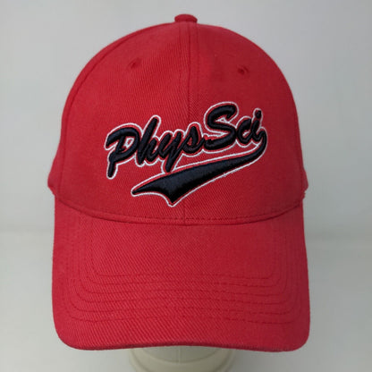 Phys Sci Men's Fitted Hat Red Size OSFA Embroidered Logo Cotton Blend