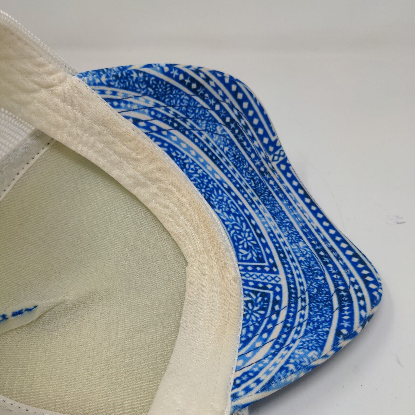 Billabong Men's Snapback Mesh Back Hat Blue White One Size Geometric Pattern
