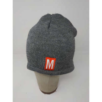 Port & Company Lined Beanie Hat Embroidered M Logo Gray 100% Acrylic