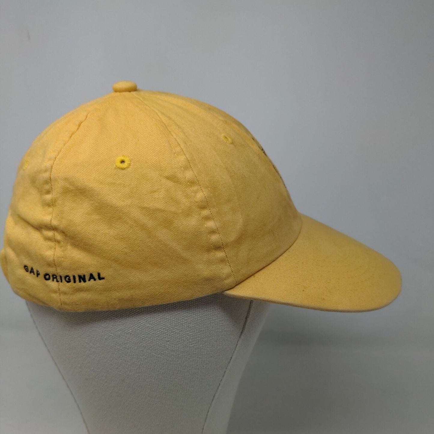 GAP Girl's Slideback Hat Yellow Size M Embroidered Hula Girl Logo Cotton