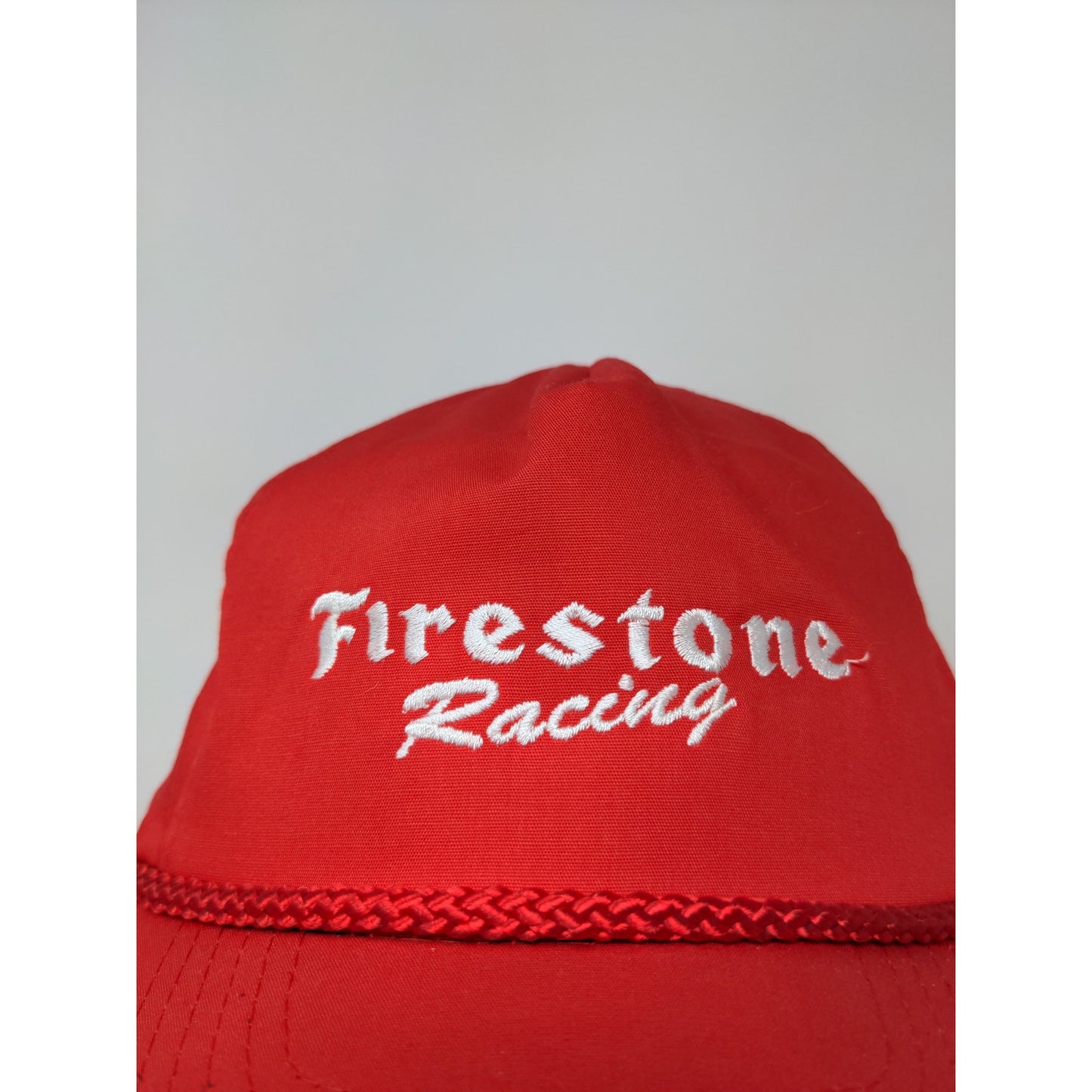 Firestone Racing Trucker Hat Snapback Embroidered Rope OSFA Red