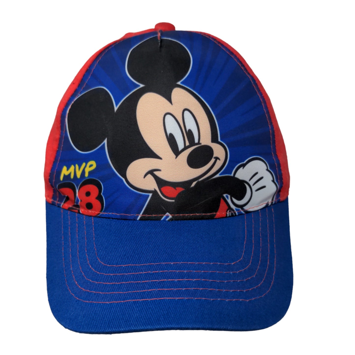 Disney Mickey Mouse Boy's Snapback Hat Blue Red OSFM Graphic Logo
